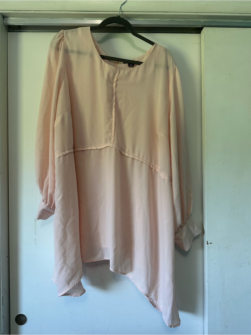 Light Pink Women's Flowing Blouse - Soft Long Sleeve Top